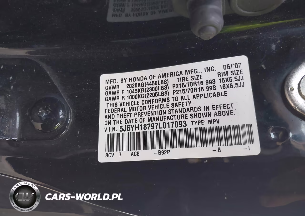 2007 Honda Element Ex VIN:5J6YH18797L017093 - 9