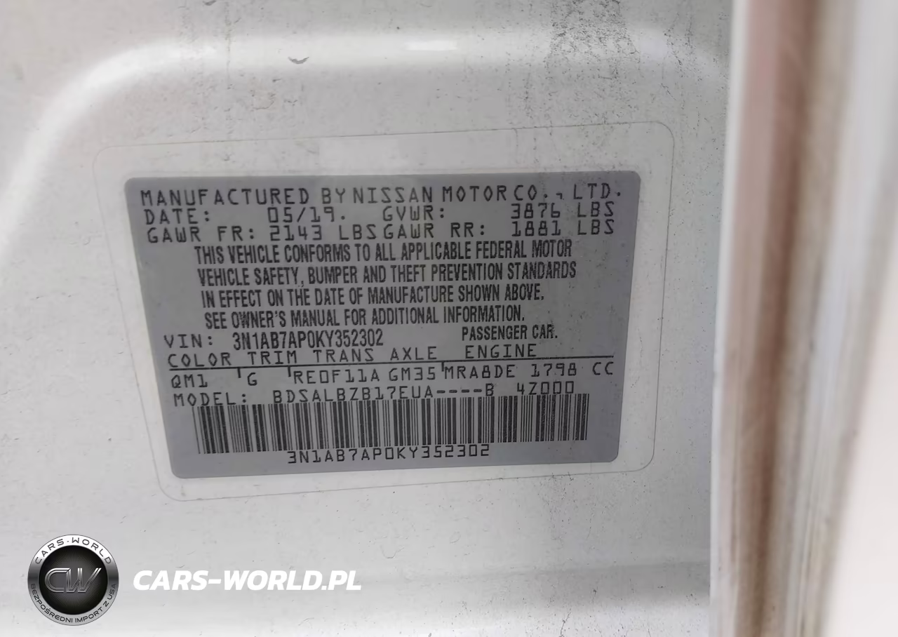2019 Nissan Sentra S VIN:3N1AB7AP0KY352302 - 9