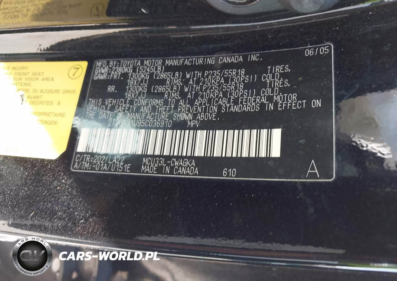 2005 Lexus Rx 330 VIN:2T2GA31U95C036910 - 9