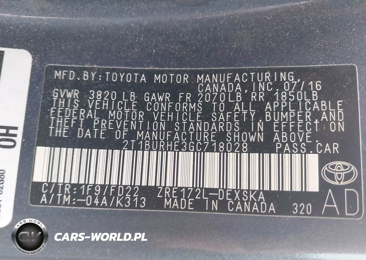 2016 Toyota Corolla S Plus VIN:2T1BURHE3GC718028 - 9