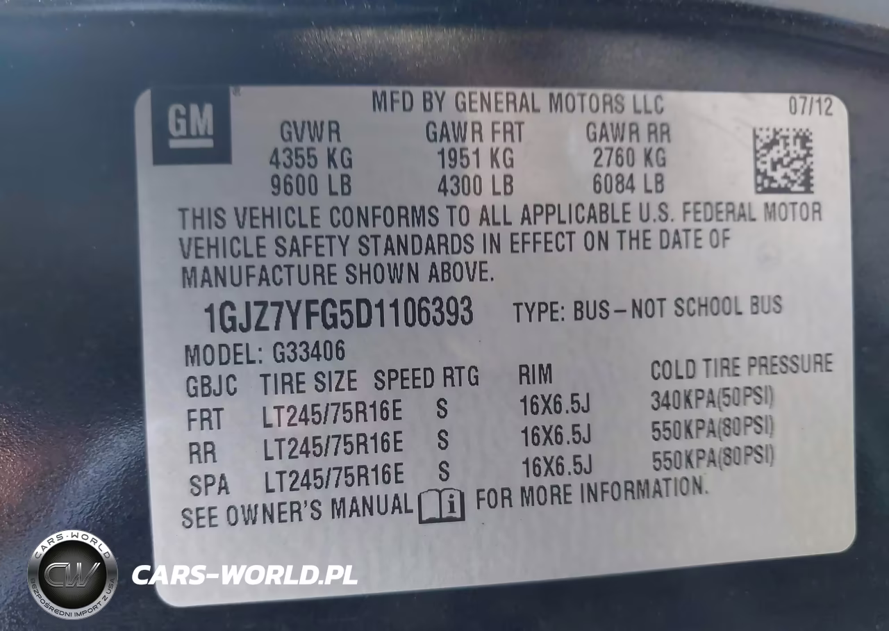 2013 GMC Savana 3500 Lt VIN:1GJZ7YFG5D1106393 - 9