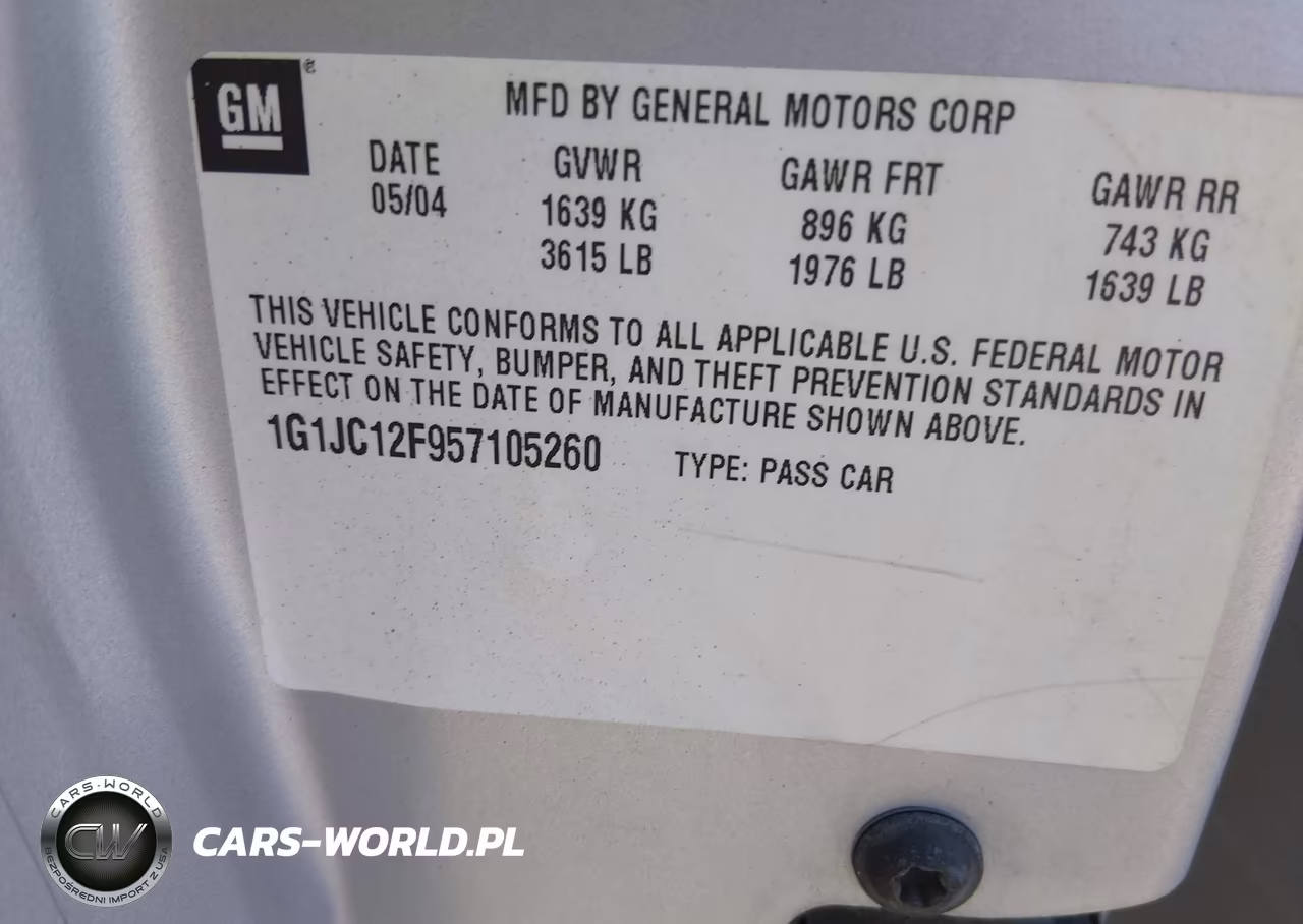 2005 Chevrolet Cavalier VIN:1G1JC12F957105260 - 9
