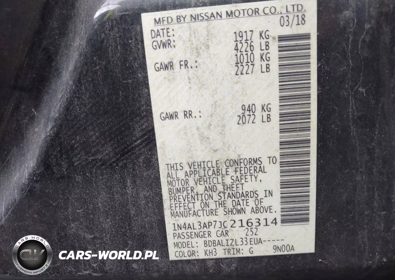2018 Nissan Altima 2.5 Sv VIN:1N4AL3AP7JC216314 - 9