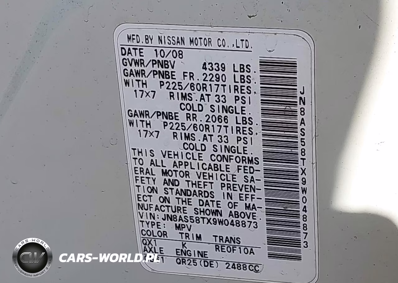 2009 Nissan Rogue Sl VIN:JN8AS58TX9W048873 - 9