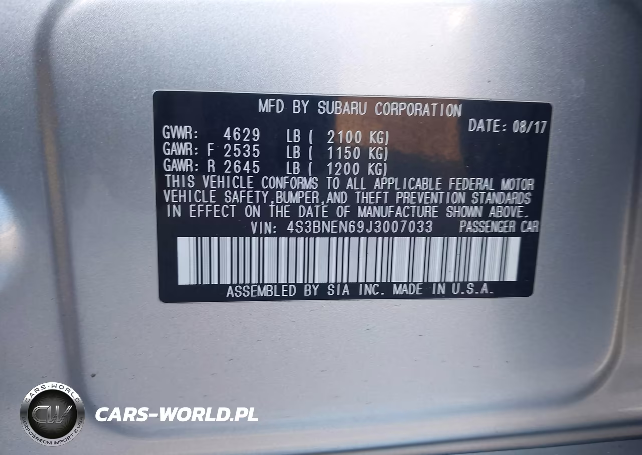 2018 Subaru Legacy 3.6R Limited VIN:4S3BNEN69J3007033 - 9