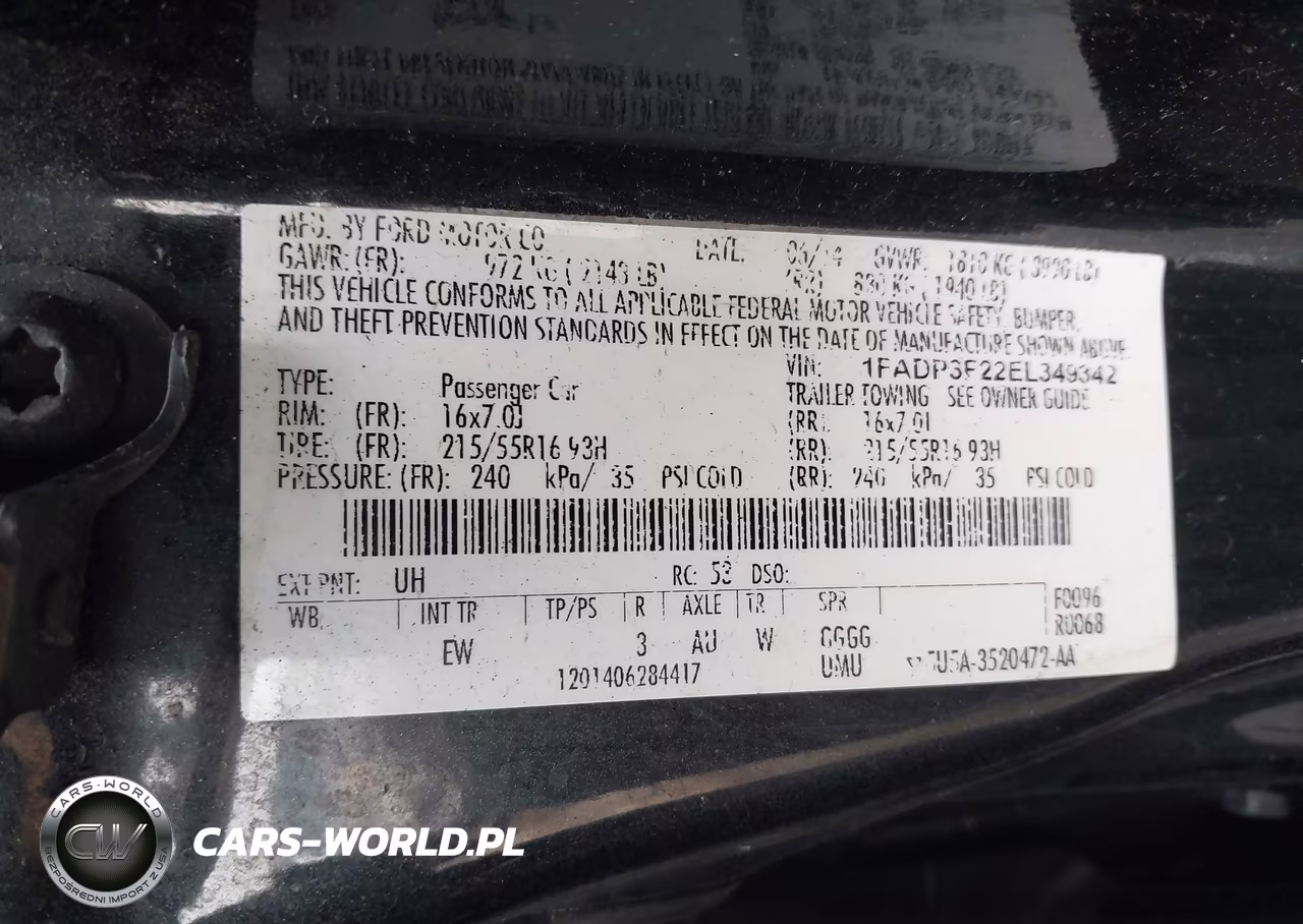 2014 Ford Focus Se VIN:1FADP3F22EL349342 - 9