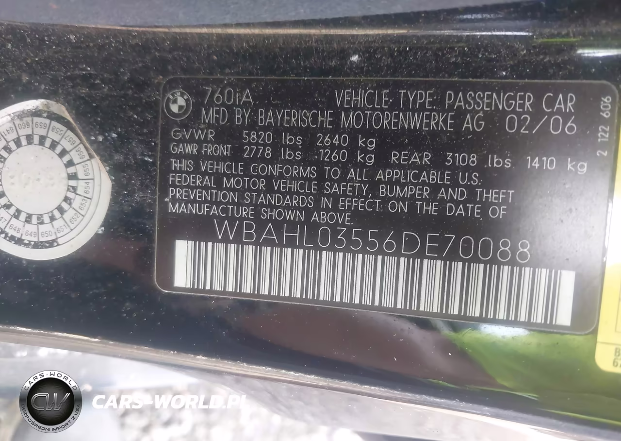 2006 BMW 760I VIN:WBAHL03556DE70088 - 9