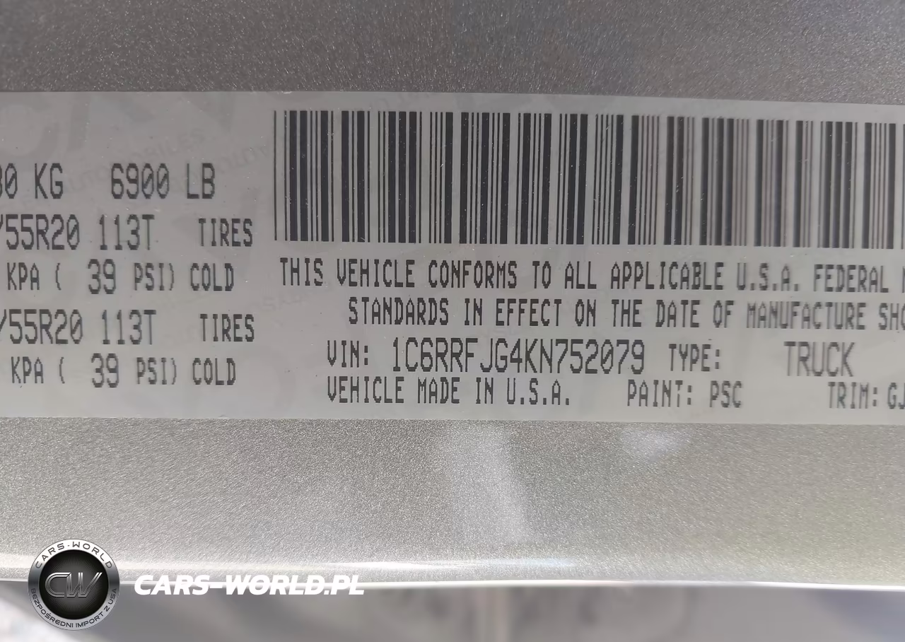 2019 Ram 1500 Laramie 4X4 5'7 Box VIN:1C6RRFJG4KN752079 - 9