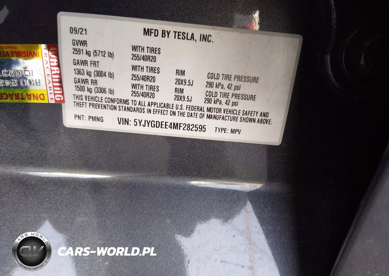 2021 Tesla Model Y Long Range VIN:5YJYGDEE4MF282595 - 9
