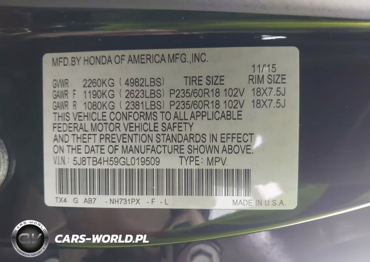 2016 Acura Rdx Technology Acurawatch Plus Packages-Technology Package VIN:5J8TB4H59GL019509 - 9