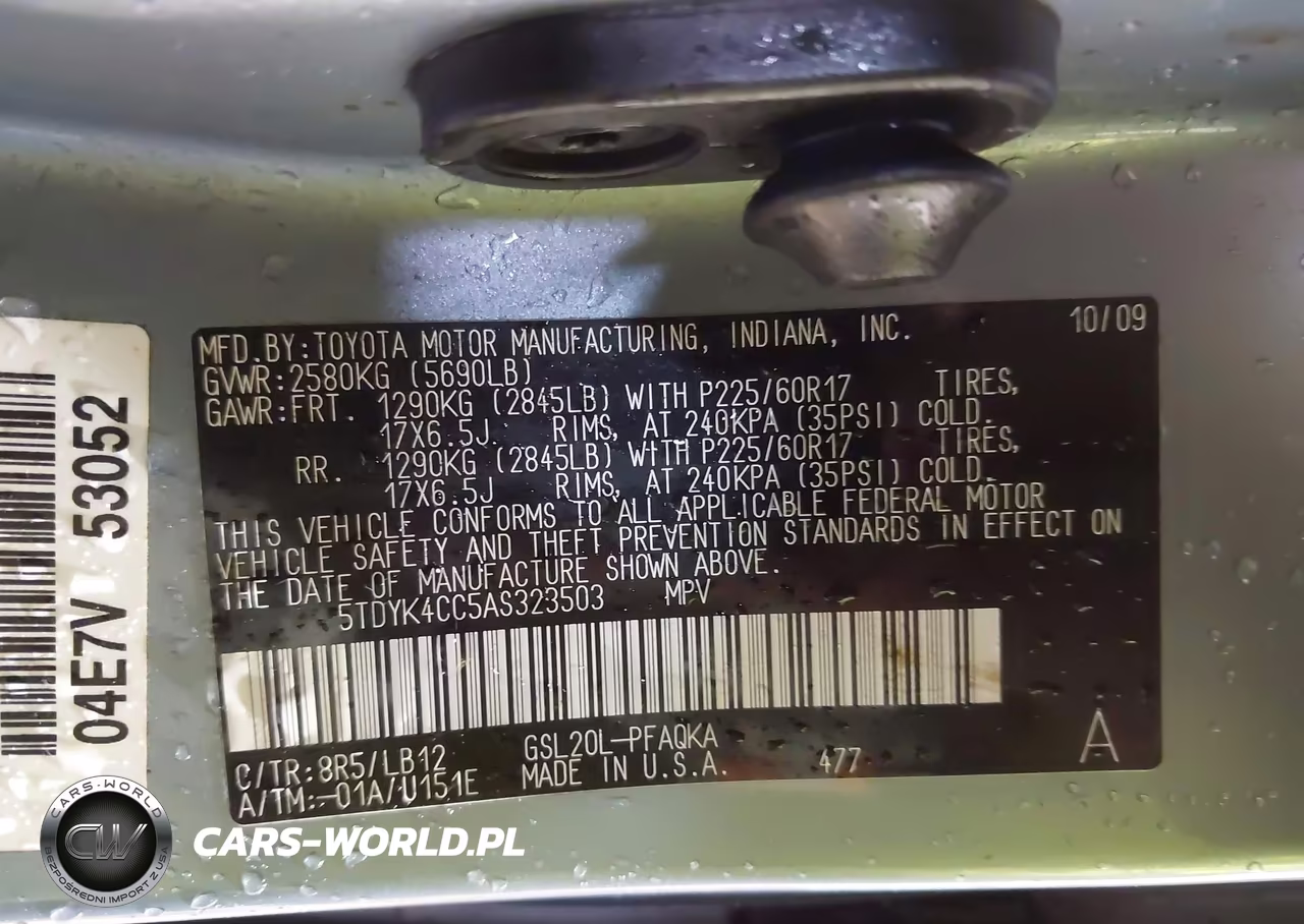 2010 Toyota Sienna Limited VIN:5TDYK4CC5AS323503 - 9