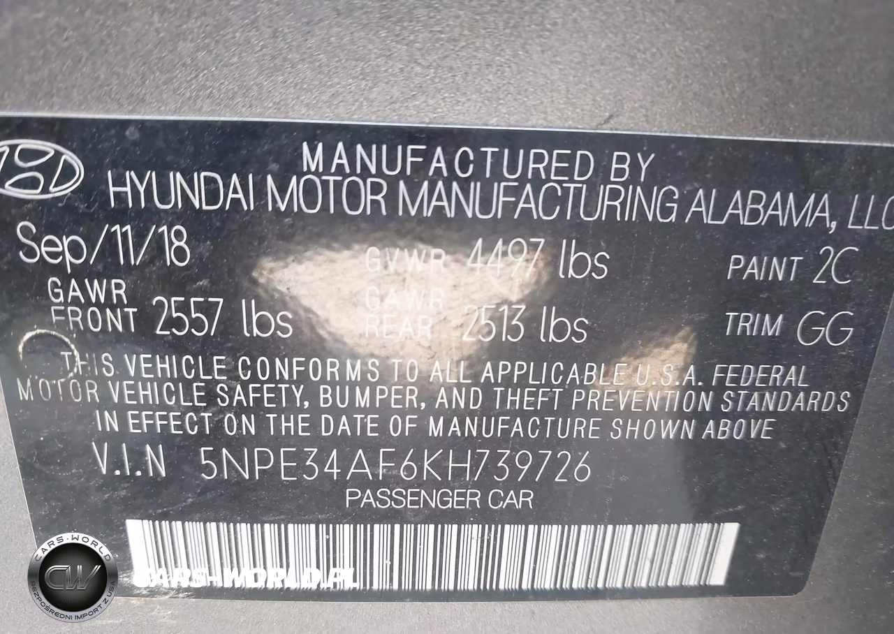 2019 Hyundai Sonata Limited VIN:5NPE34AF6KH739726 - 9