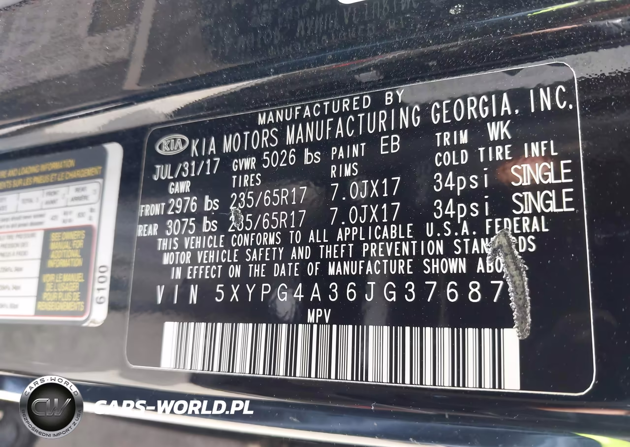 2018 Kia Sorento 2.4L Lx VIN:5XYPG4A36JG376871 - 9