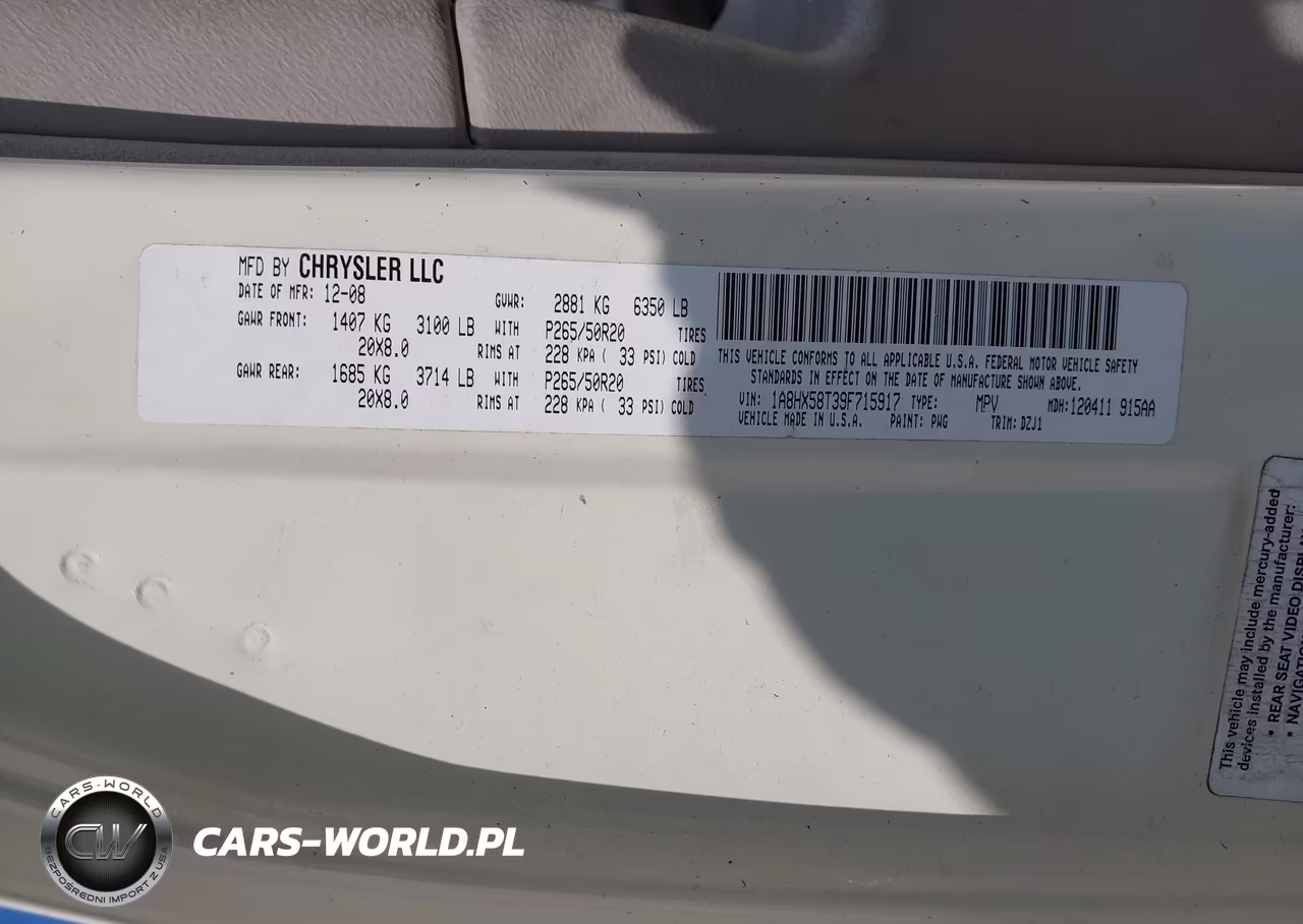 2009 Chrysler Aspen Limited VIN:1A8HX58T39F715917 - 9