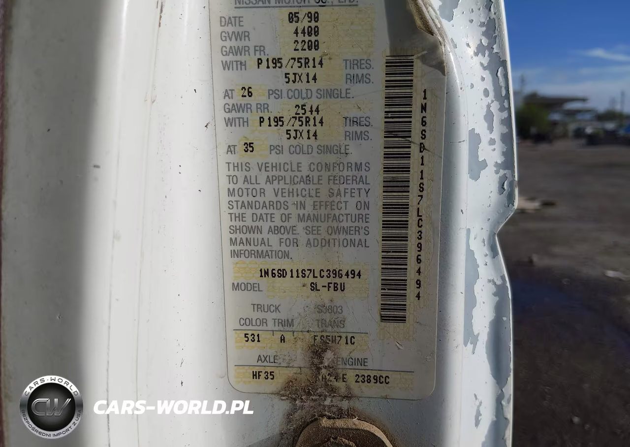 1990 Nissan D21 Short Bed VIN:1N6SD11S7LC396494 - 9