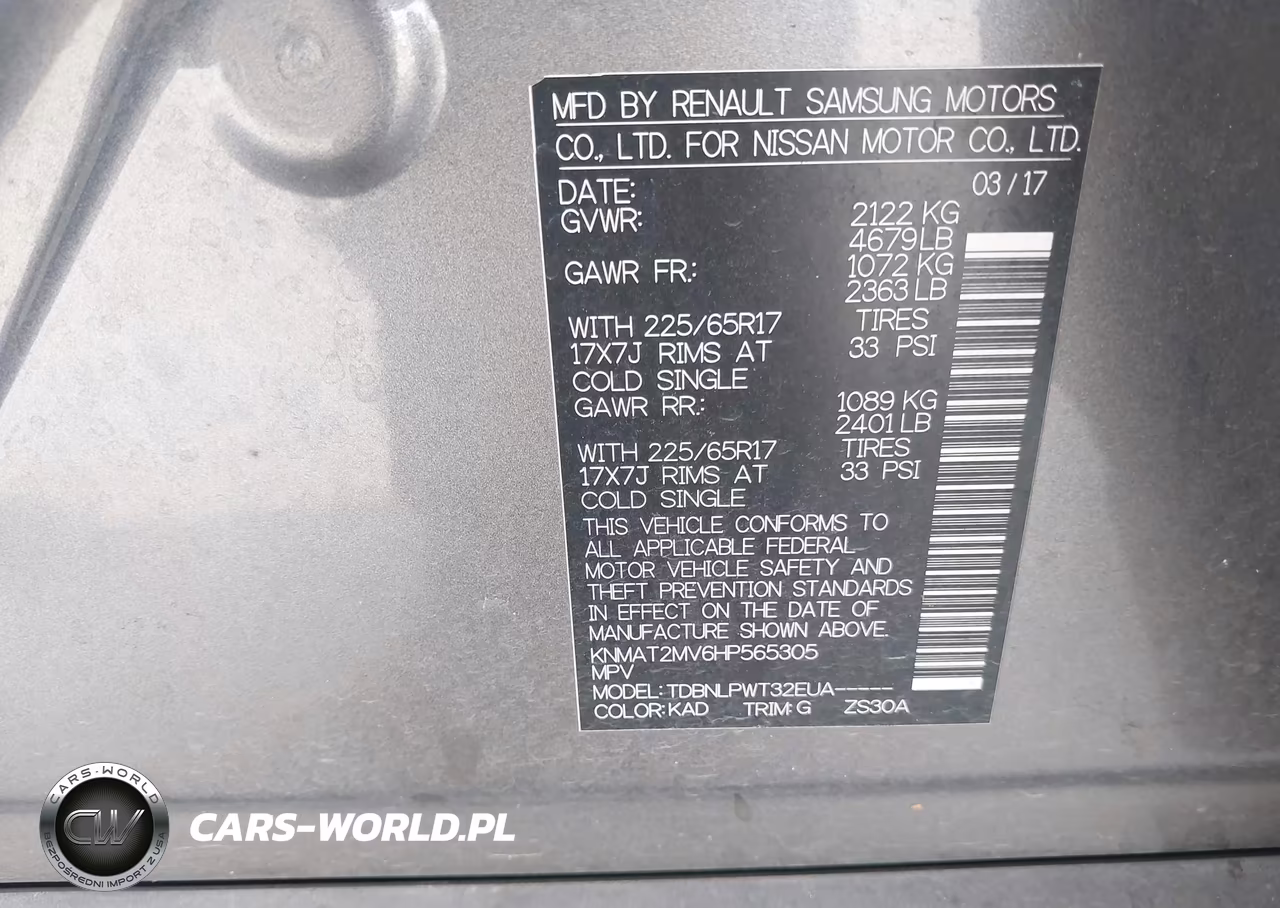 2017 Nissan Rogue S VIN:KNMAT2MV6HP565305 - 9