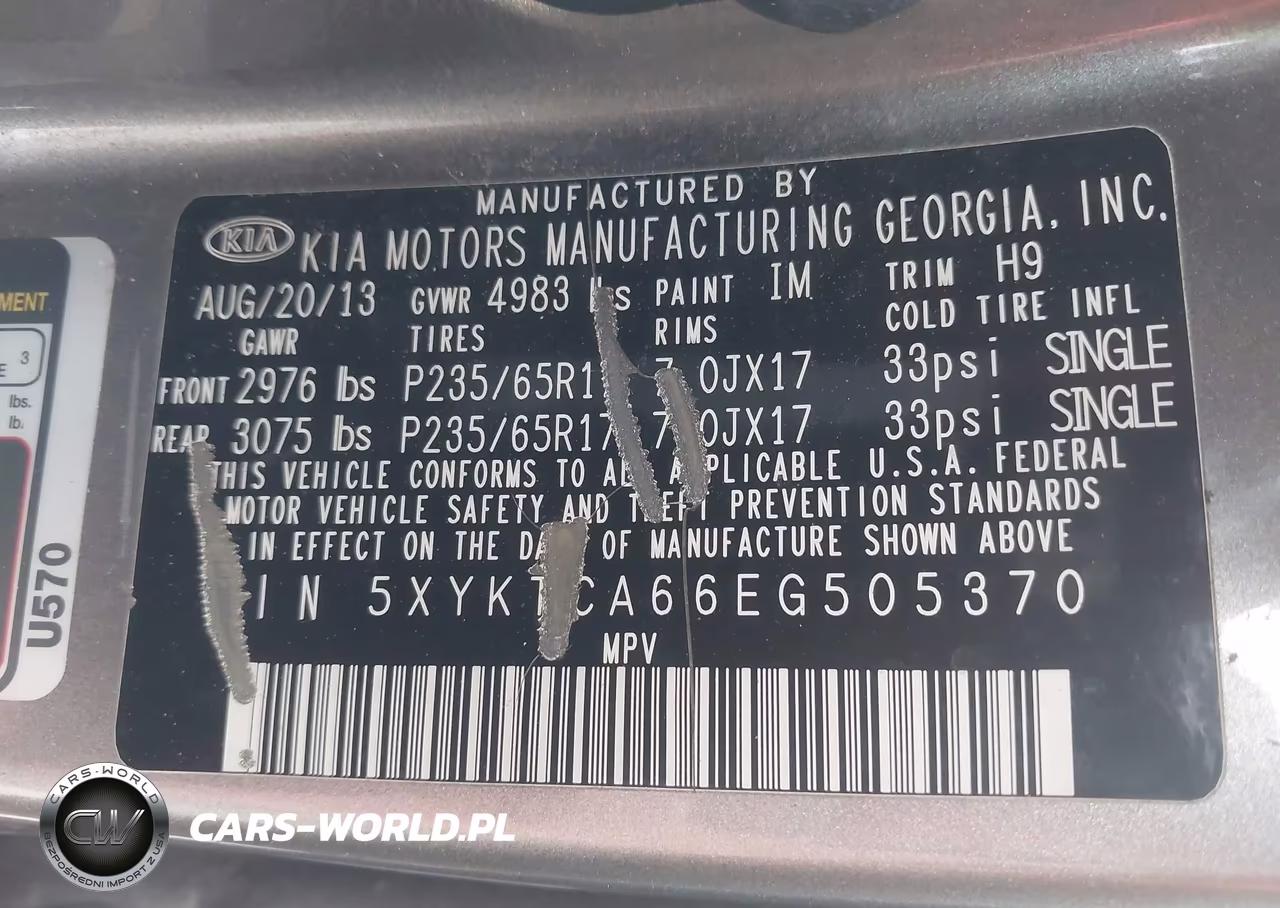 2014 Kia Sorento Lx VIN:5XYKTCA66EG505370 - 17