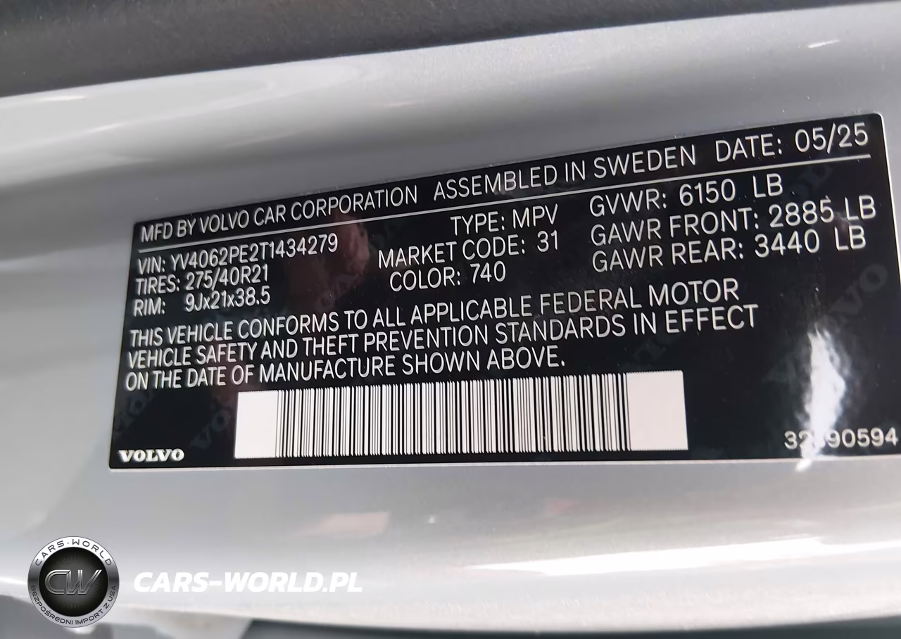 2026 Volvo Xc90 Plus, B6 Awd Gas (Mild Hybrid), Gasoline, Bright, 7 Seats VIN:YV4062PE2T1434279 - 9