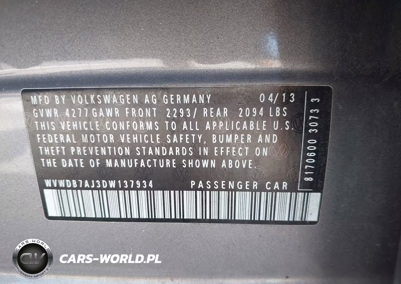 2013 Volkswagen Golf 2.5L 4-Door VIN:WVWDB7AJ3DW137934 - 9