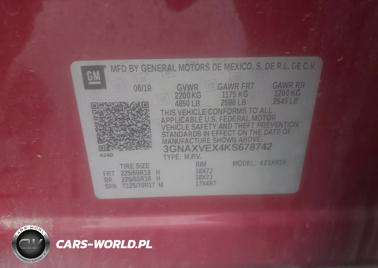2019 Chevrolet Equinox Lt VIN:3GNAXVEX4KS678742 - 9