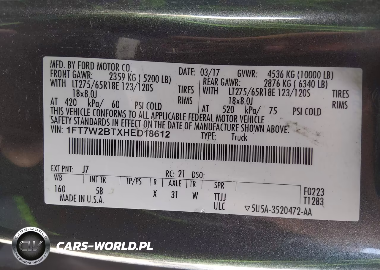 2017 Ford F-250 Lariat VIN:1FT7W2BTXHED18612 - 9
