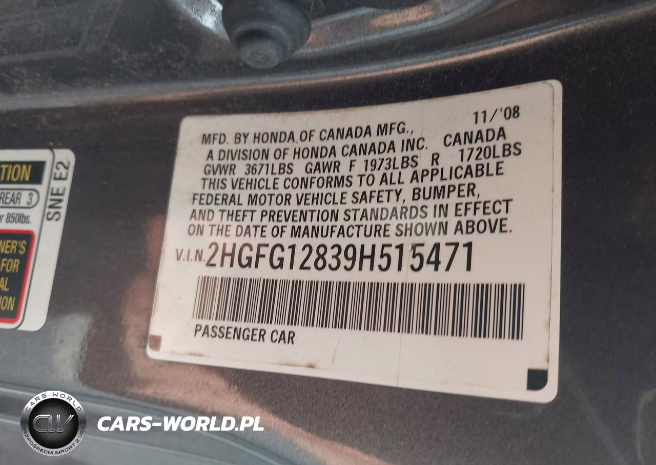 2009 Honda Civic Ex VIN:2HGFG12839H515471 - 9