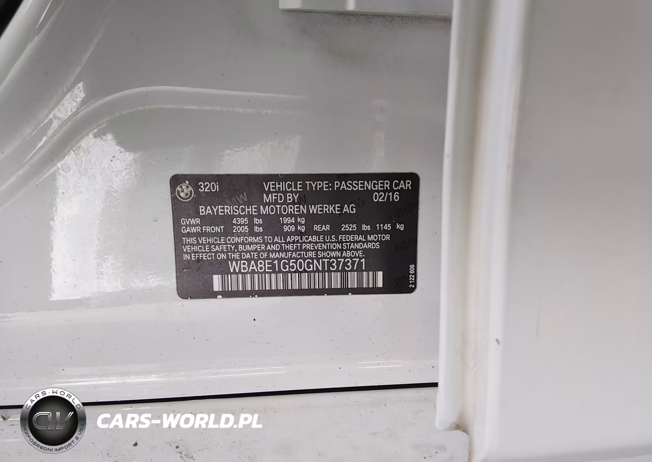 2016 BMW 320I VIN:WBA8E1G50GNT37371 - 9