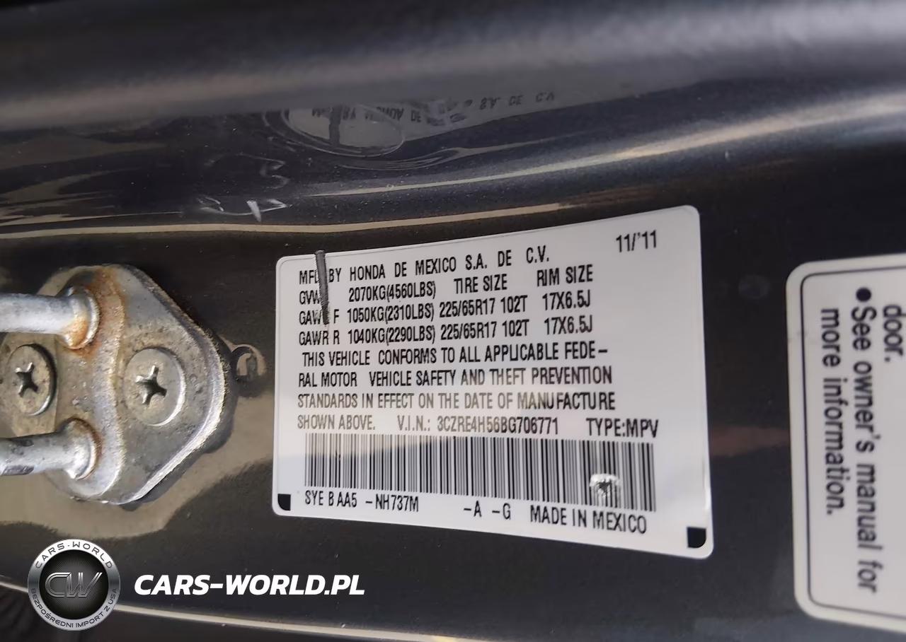 2011 Honda Cr-V Ex VIN:3CZRE4H56BG706771 - 9