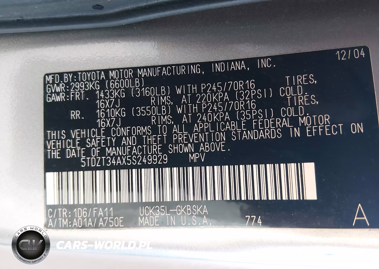 2005 Toyota Sequoia Sr5 V8 VIN:5TDZT34AX5S249929 - 9
