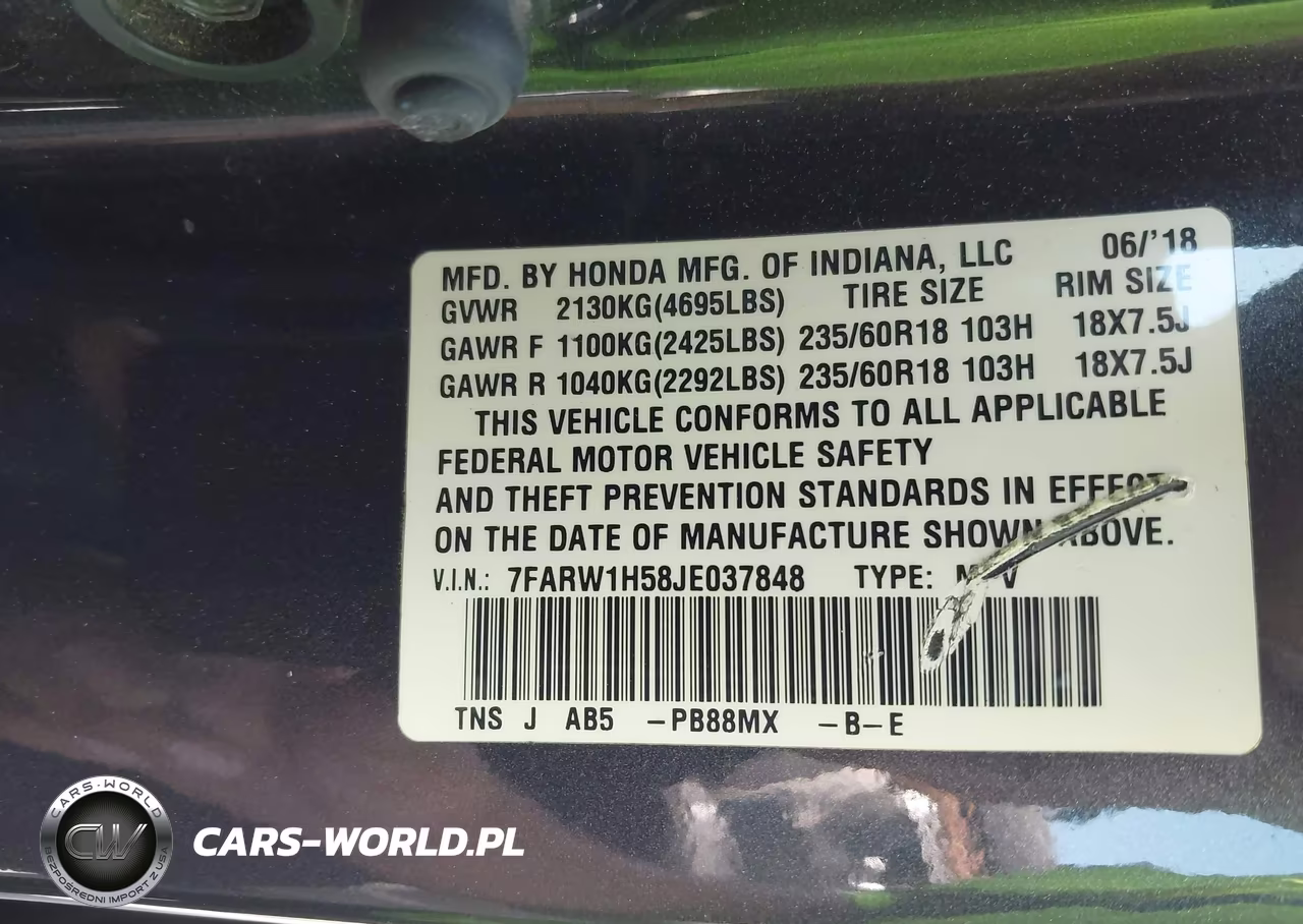 2018 Honda Cr-V Ex VIN:7FARW1H58JE037848 - 9