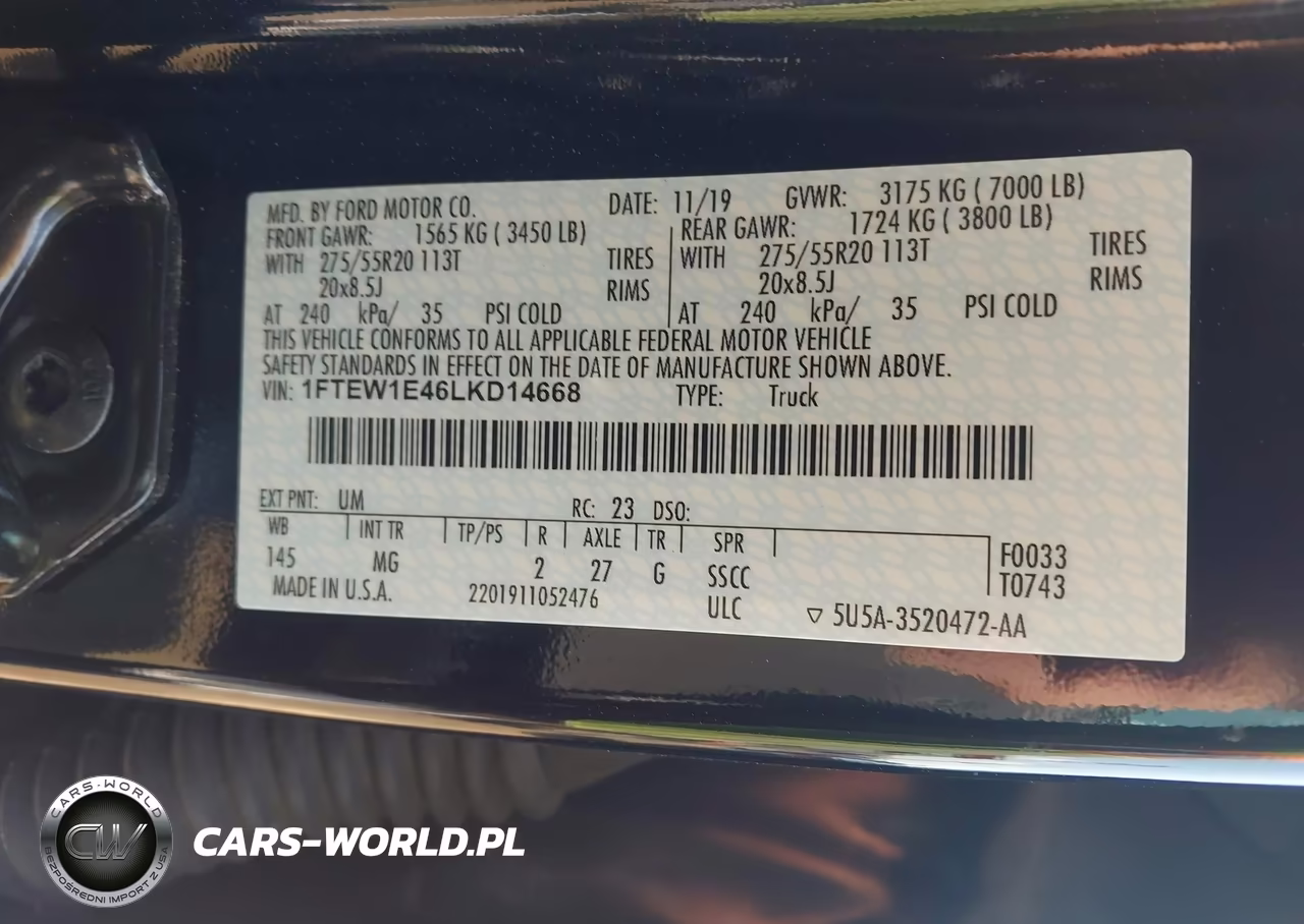 2020 Ford F-150 Xlt VIN:1FTEW1E46LKD14668 - 9