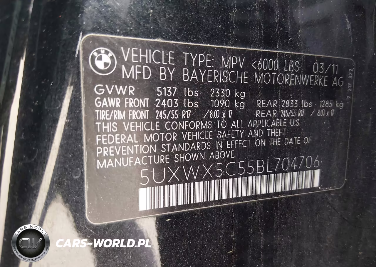 2011 BMW X3 xDrive28I VIN:5UXWX5C55BL704706 - 9