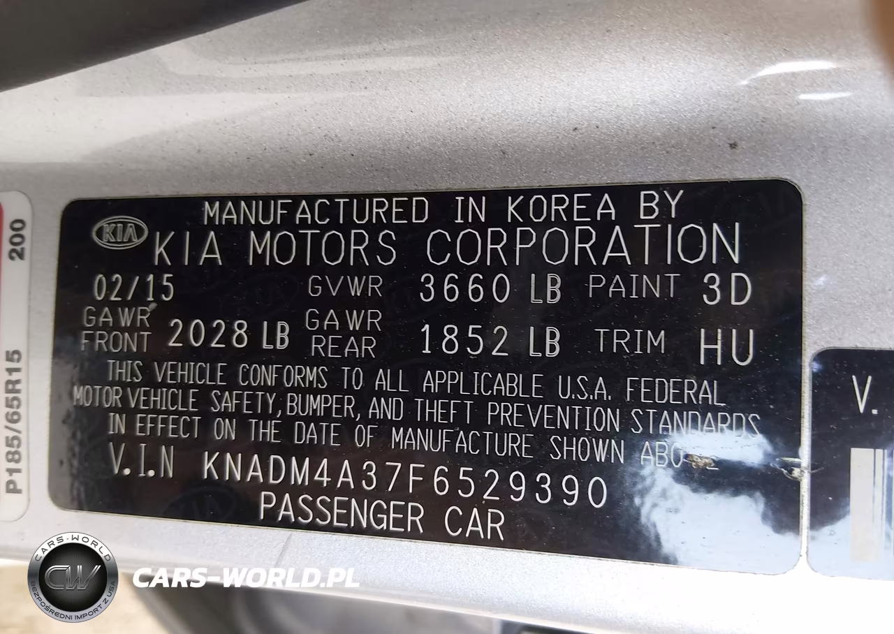 2015 Kia Rio Lx VIN:KNADM4A37F6529390 - 9