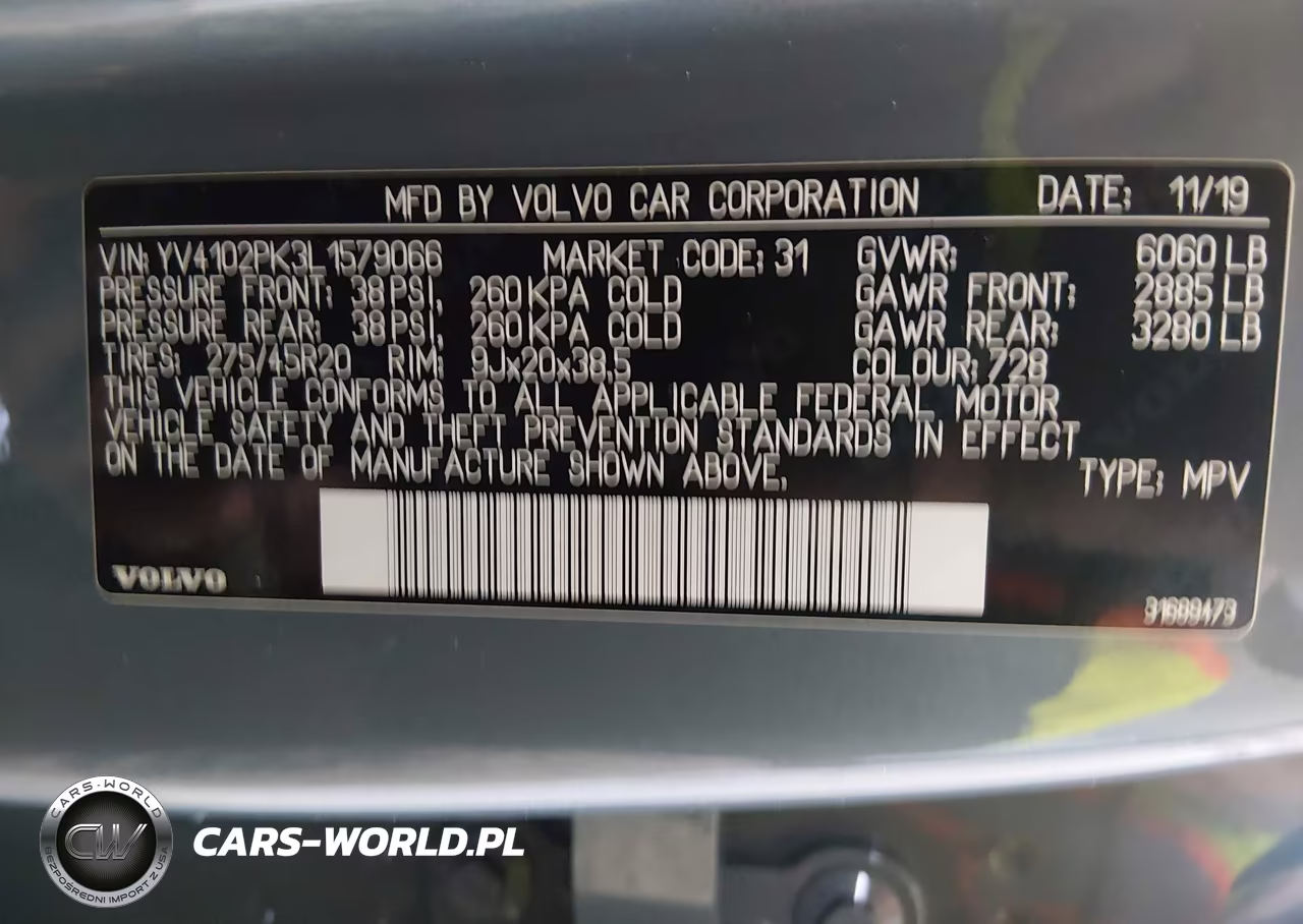 2020 Volvo Xc90 T5 Momentum 7 Passenger VIN:YV4102PK3L1579066 - 9