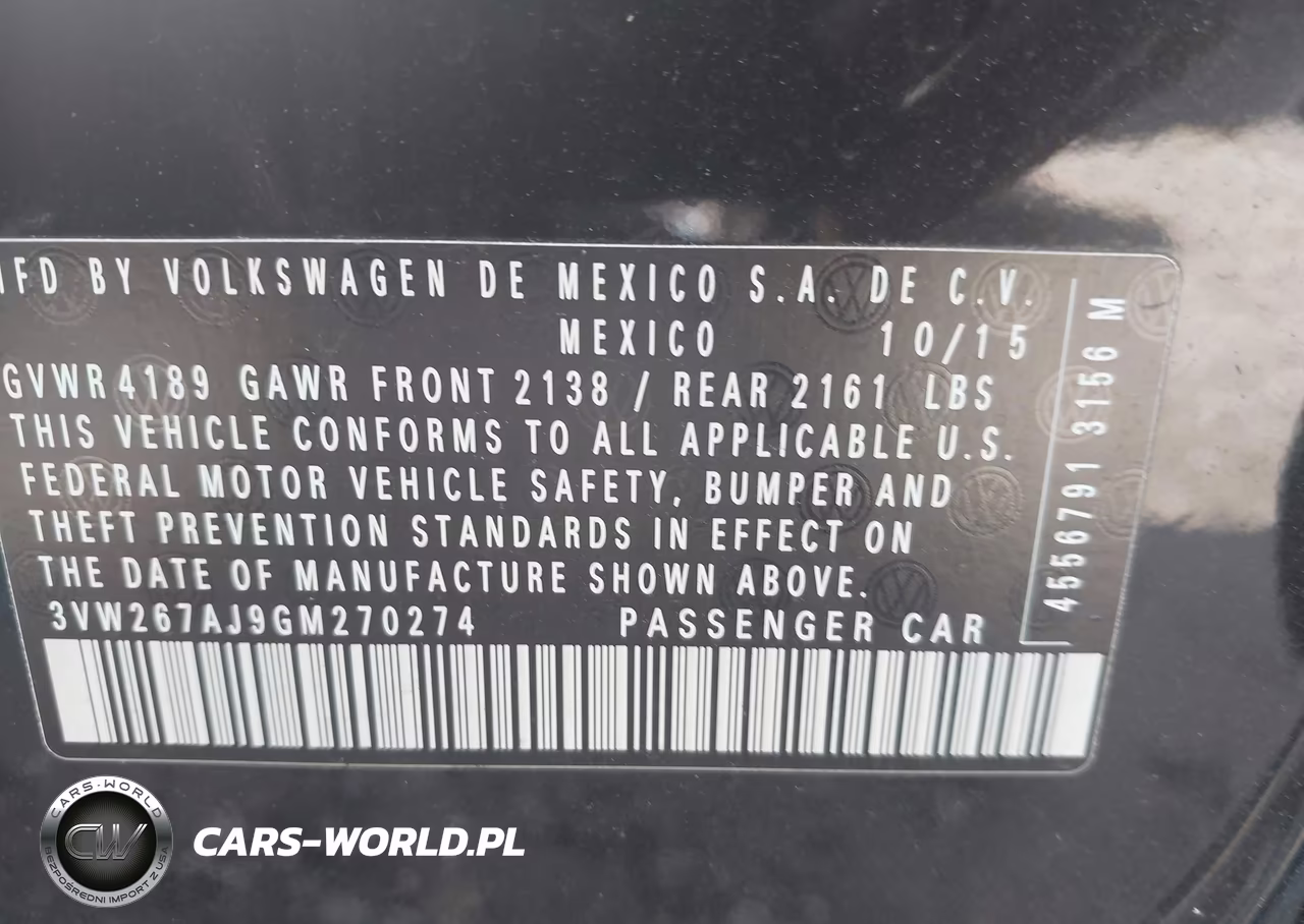 2016 Volkswagen Jetta 1.4T S VIN:3VW267AJ9GM270274 - 9