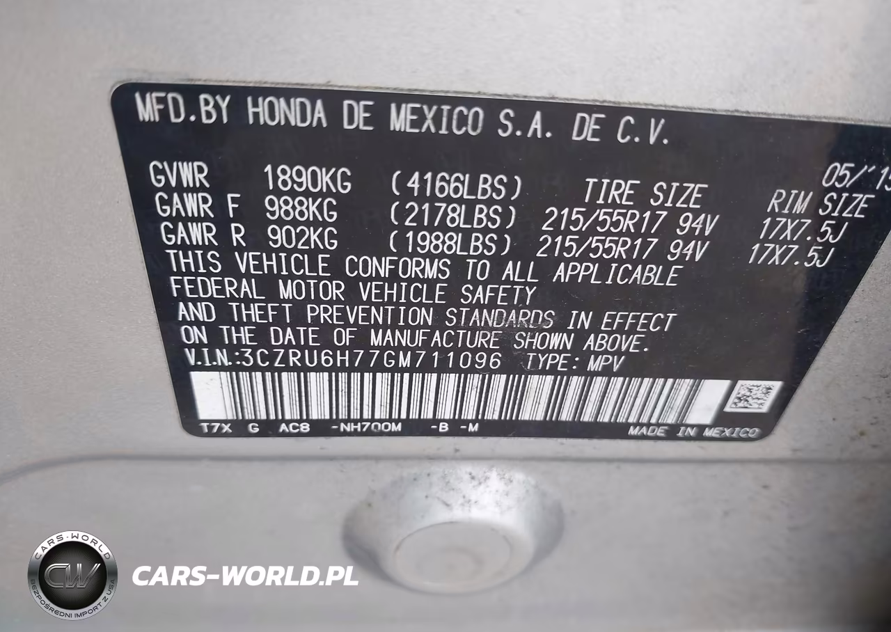 2016 Honda Hr-V Ex-L VIN:3CZRU6H77GM711096 - 9