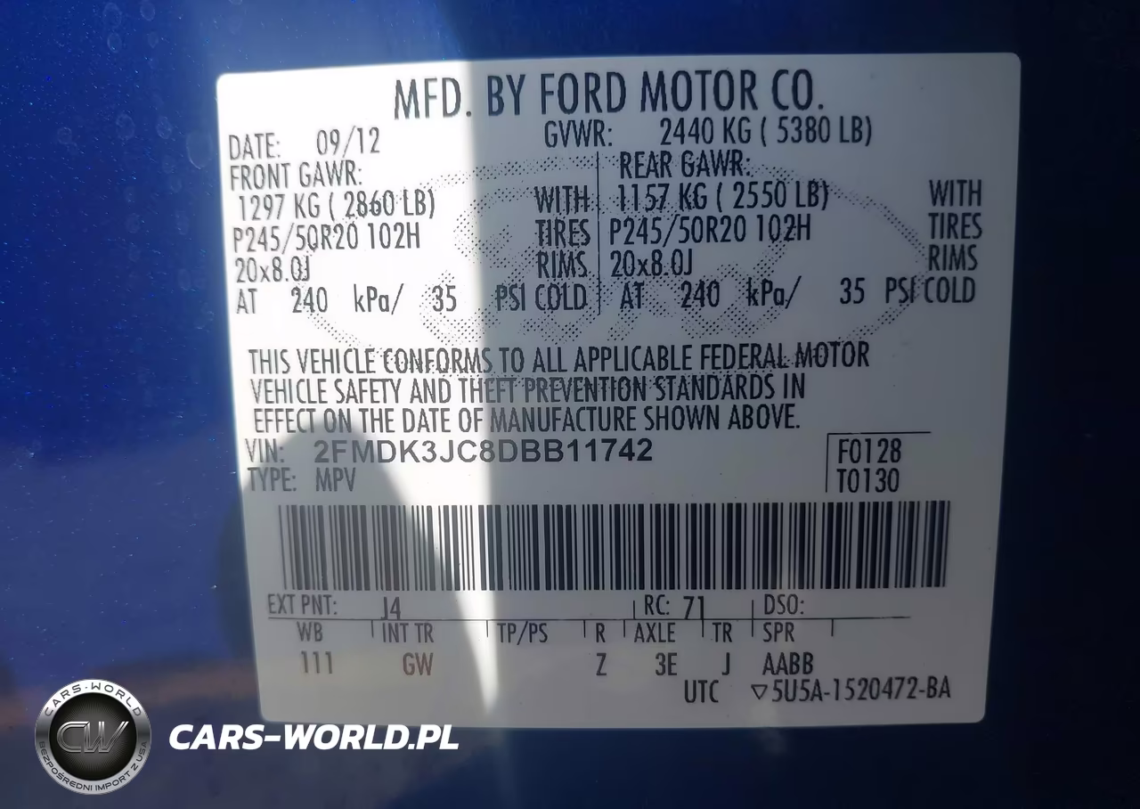 2013 Ford Edge Sel VIN:2FMDK3JC8DBB11742 - 9