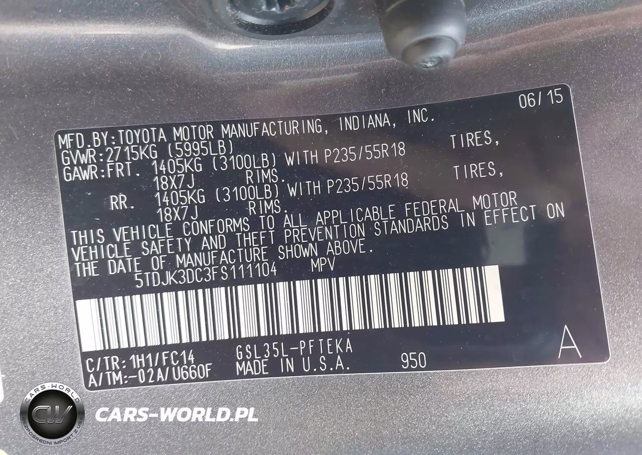 2015 Toyota Sienna Le 7 Passenger VIN:5TDJK3DC3FS111104 - 9