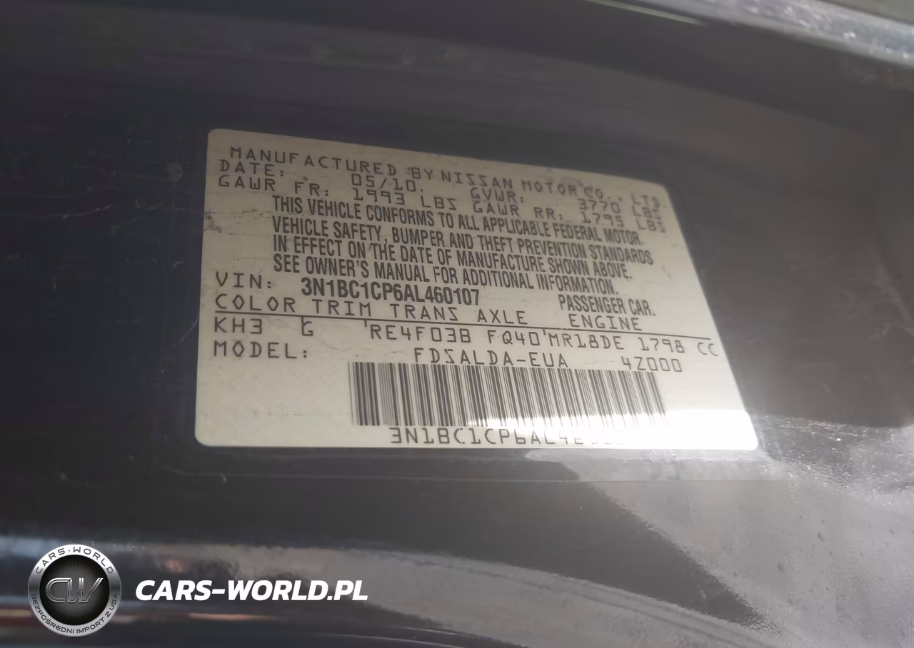 2010 Nissan Versa 1.8S VIN:3N1BC1CP6AL460107 - 9