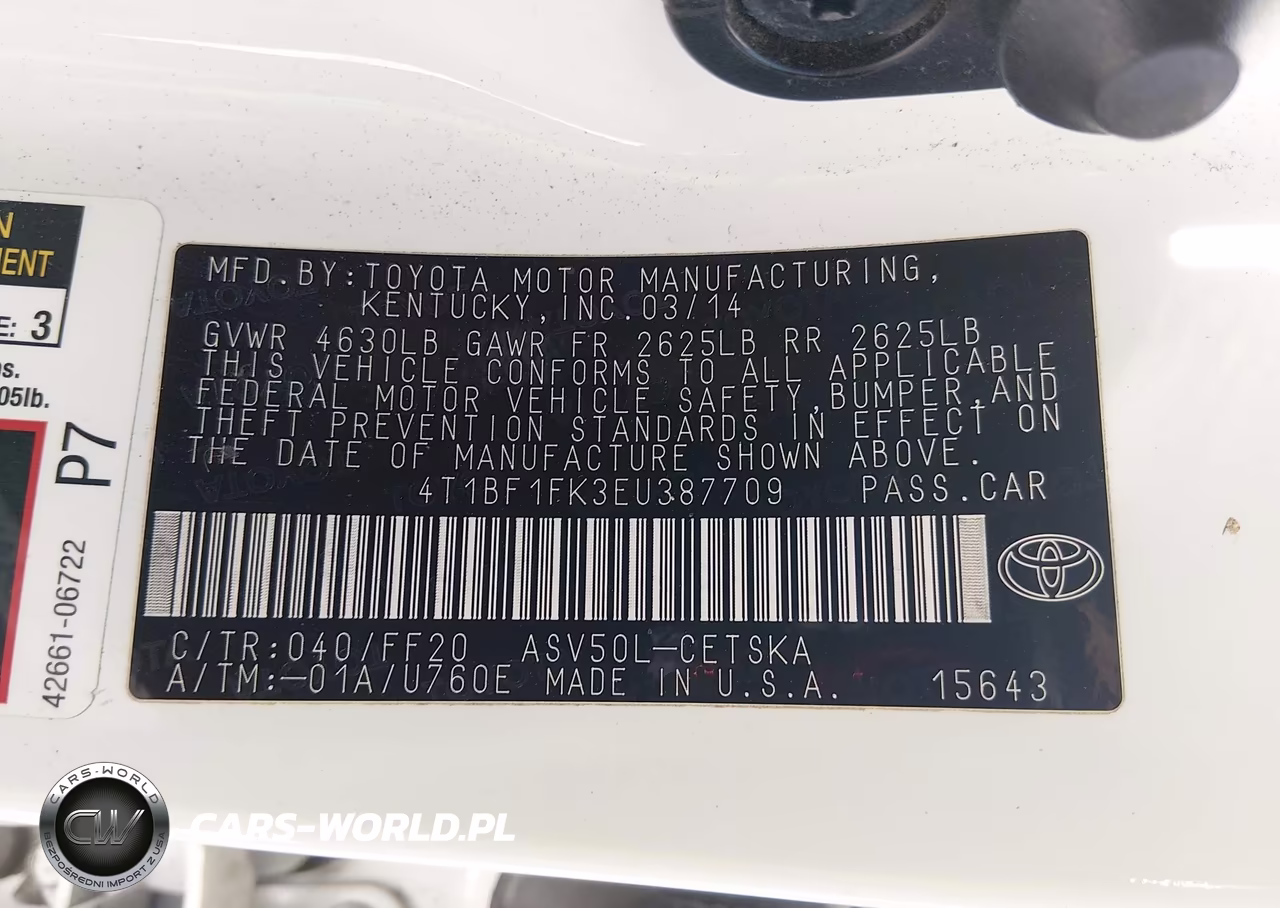 2014 Toyota Camry Se VIN:4T1BF1FK3EU387709 - 9