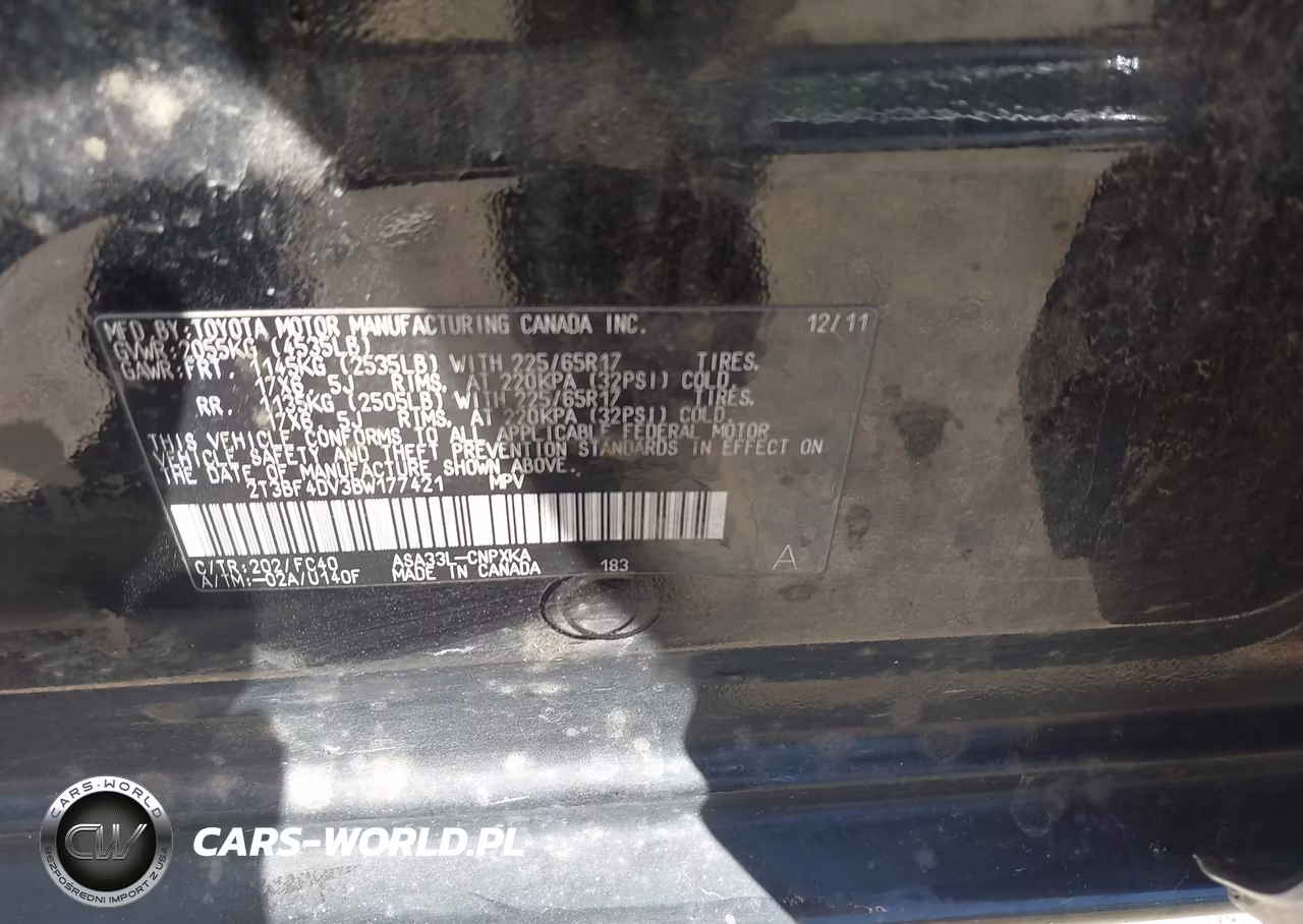 2011 Toyota Rav4 VIN:2T3BF4DV3BW177421 - 9