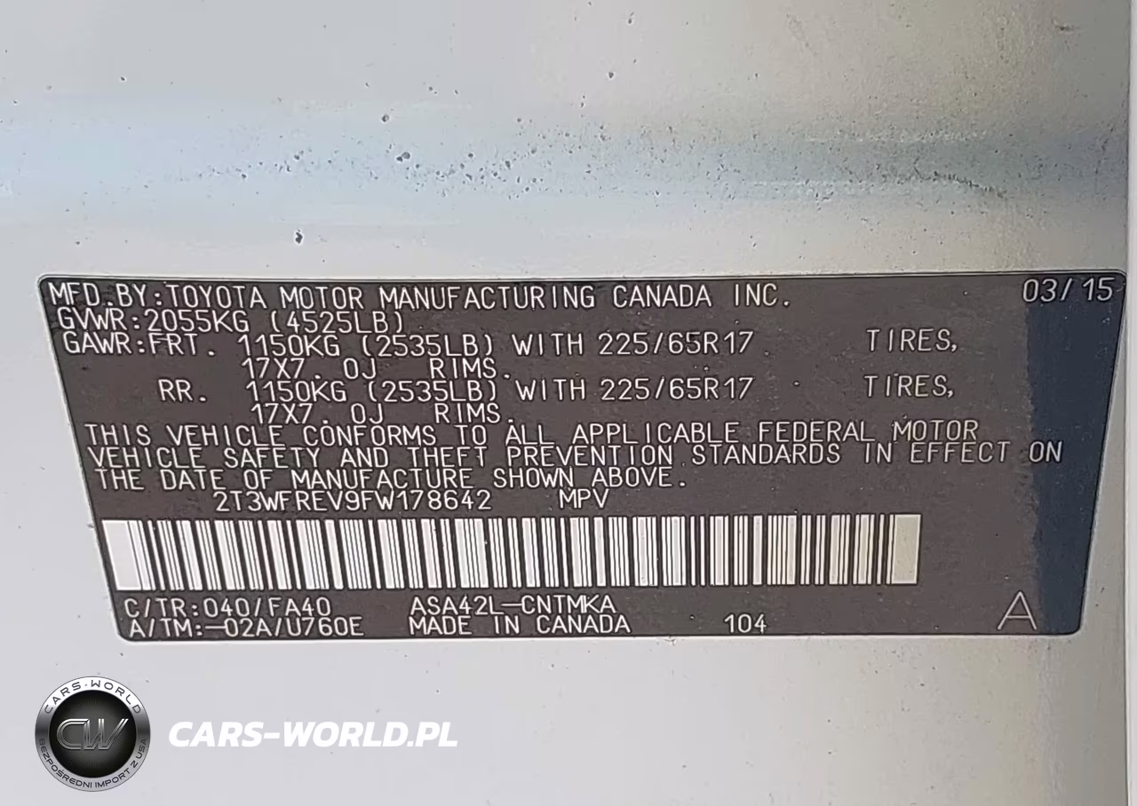 2015 Toyota Rav4 Xle VIN:2T3WFREV9FW178642 - 9