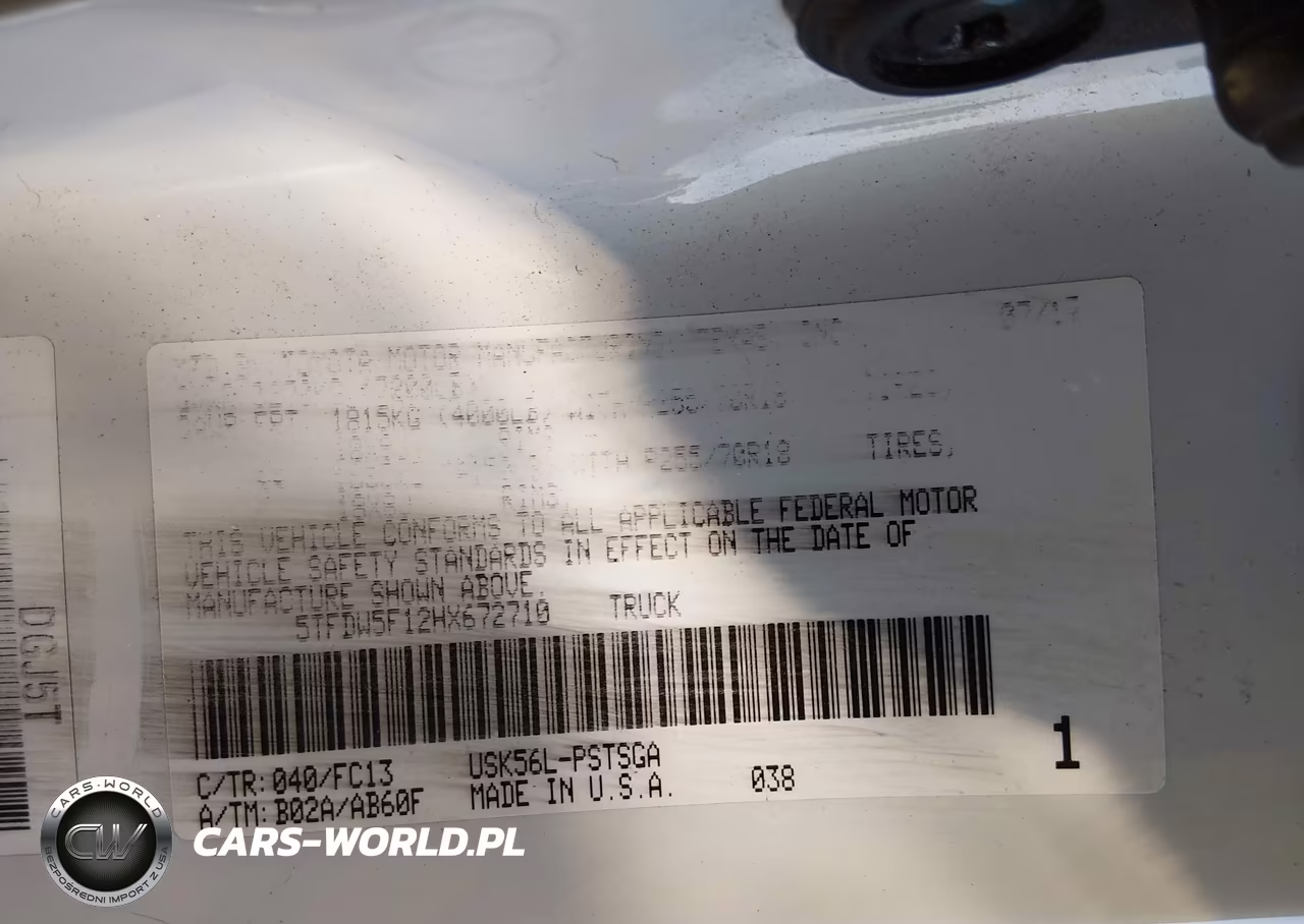 2017 Toyota Tundra Sr5 5.7L V8 VIN:5TFDW5F12HX672710 - 9