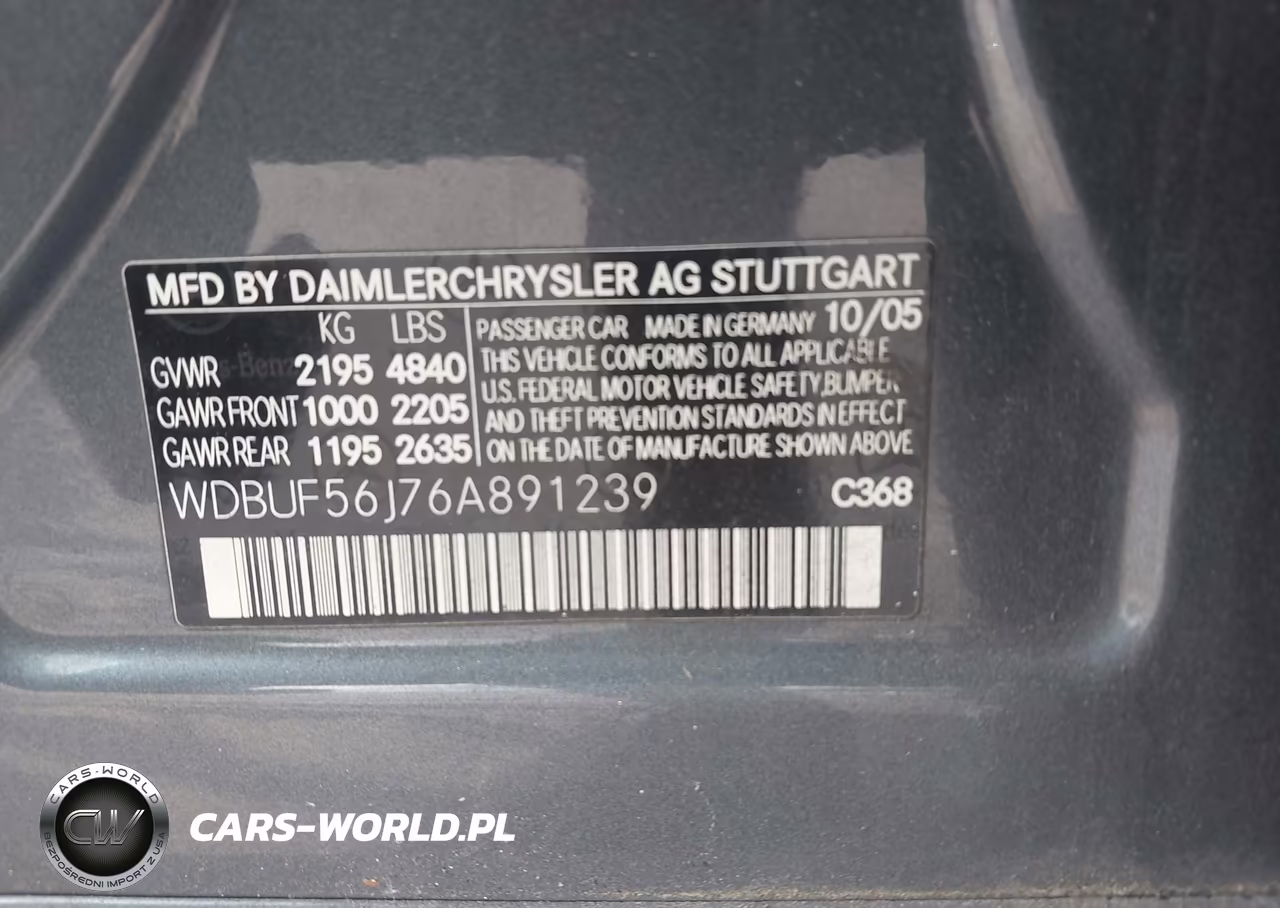 2006 Mercedes-Benz E 350 VIN:WDBUF56J76A891239 - 9