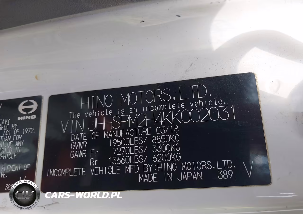 2019 Hino Xjc740-Xfc740 VIN:JHHSPM2H4KK002031 - 8