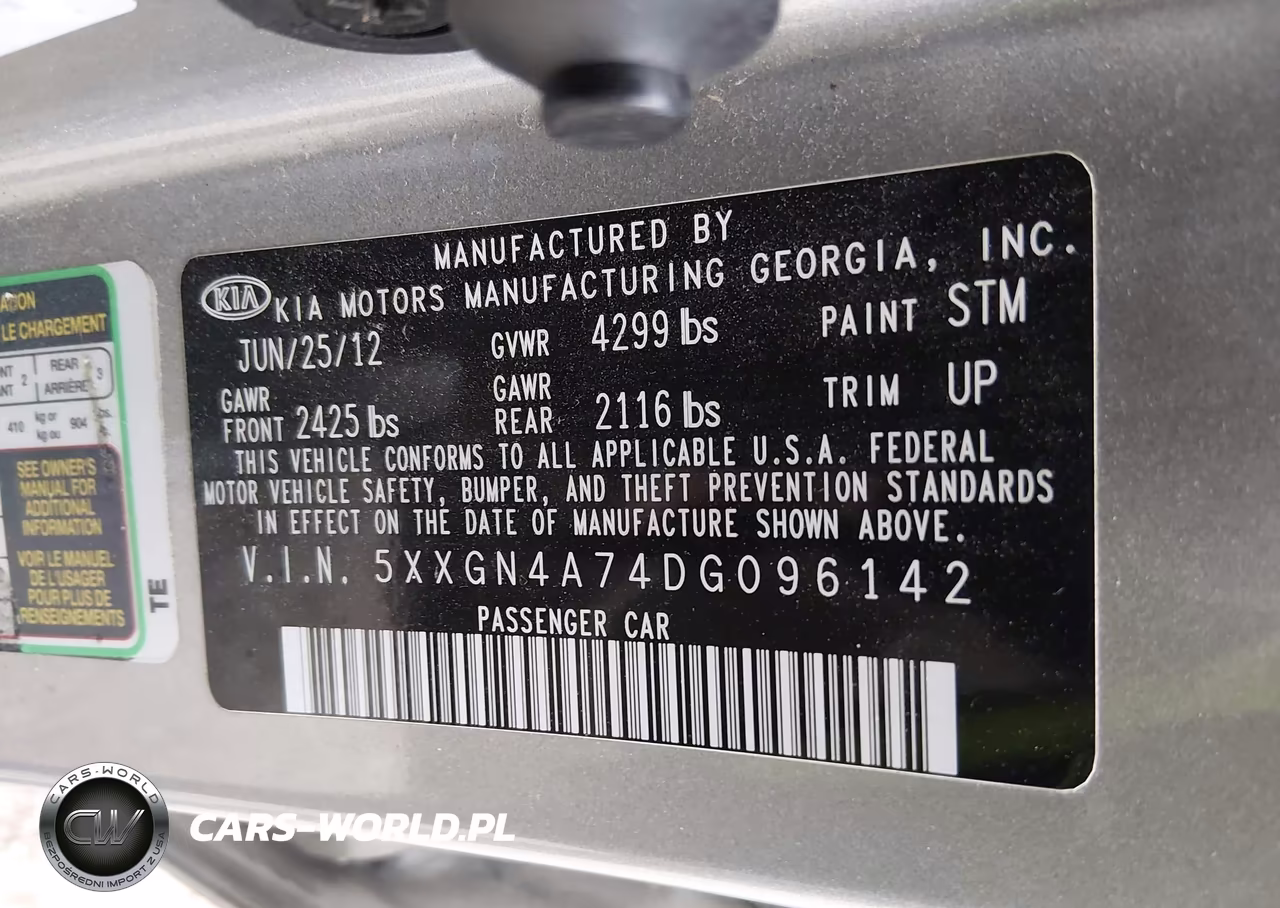 2013 Kia Optima Ex VIN:5XXGN4A74DG096142 - 9