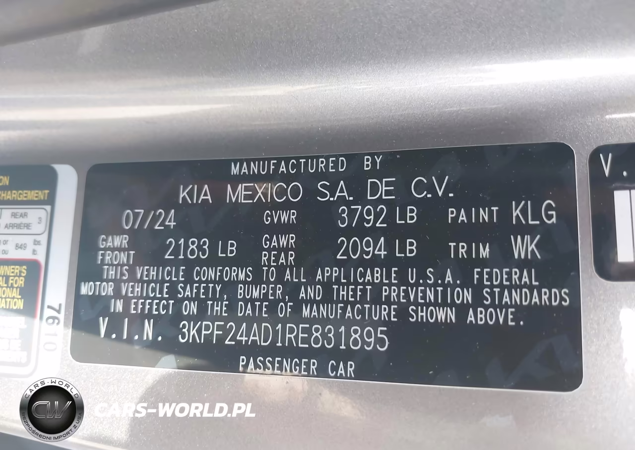 2024 Kia Forte Lxs VIN:3KPF24AD1RE831895 - 9