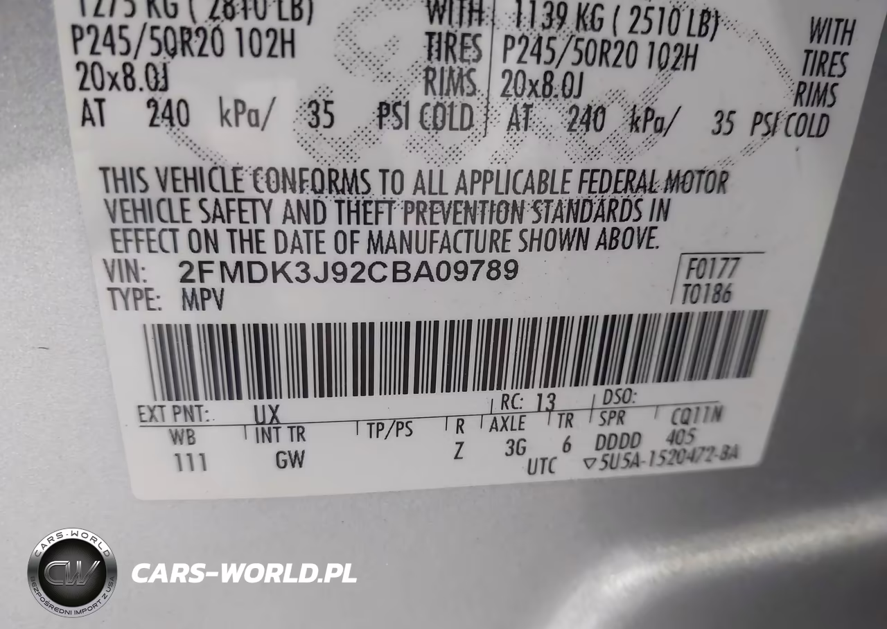 2012 Ford Edge Sel VIN:2FMDK3J92CBA09789 - 9