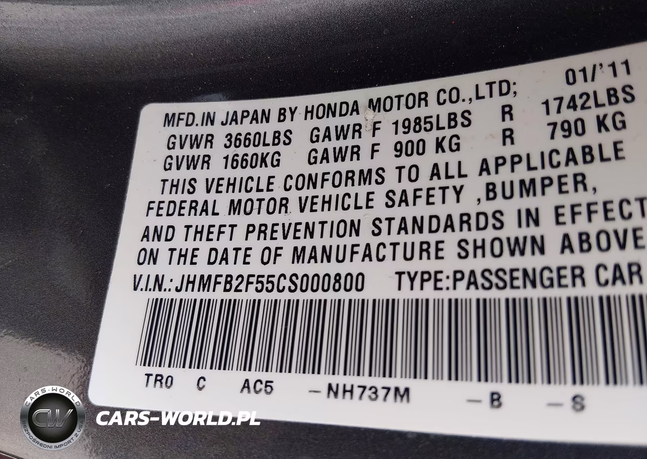 2012 Honda Civic Lx VIN:JHMFB2F55CS000800 - 9