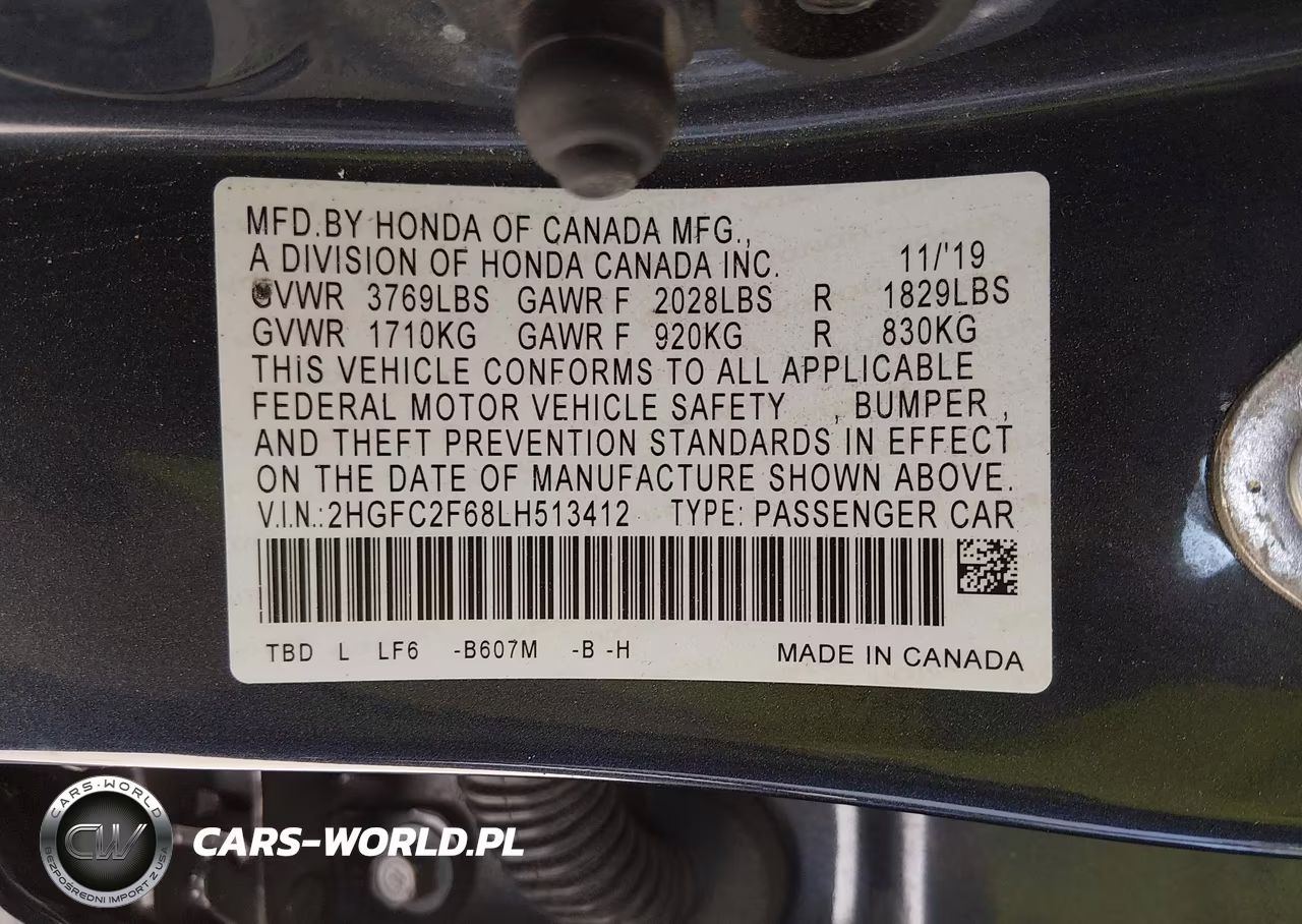 2020 Honda Civic Lx VIN:2HGFC2F68LH513412 - 9